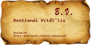 Bethlendi Vitális névjegykártya